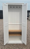 **IN STOCK** One Only - READY FOR COLLECTION - 2 door Hallway, Utility, Cloak Room Storage Cupboard with Hooks and Shelves (35 cm deep)