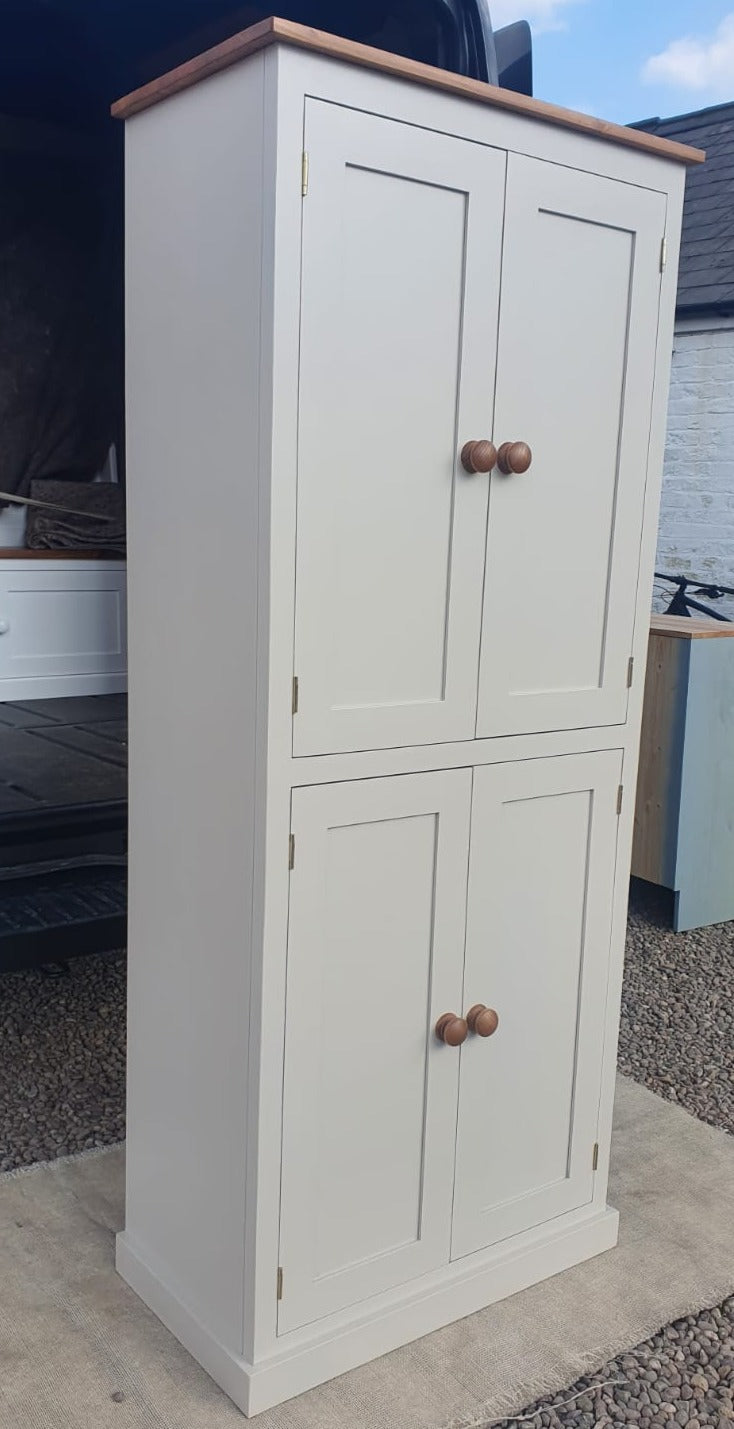 Computer Hideaway Cupboard - 2 Door over 2 Door Storage - 45 cm deep –  Cheshire Pine and Oak, image size:734x1429