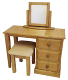 >Single Pedestal 3 Drawer Dressing Table / DESK