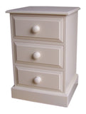 Bedside Cabinet Chest Solid Wood 3 Drawer (Medium) Width: 450mm (17 in), Height: 675mm (26 in), Depth: 405mm (16 in)