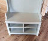 Hall Bench with Coat Hooks, Shelf and Shoe Cubby Hole compartment (Monks Bench)
