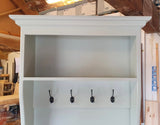 Hall Bench with Coat Hooks, Shelf and Shoe Cubby Hole compartment (Monks Bench)
