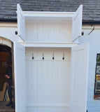 *****IN STOCK***** 100 cm wide - Hallway Cloak Room Cupboard with Hooks and Shelves and Extra Top Box Storage - OFF WHITE