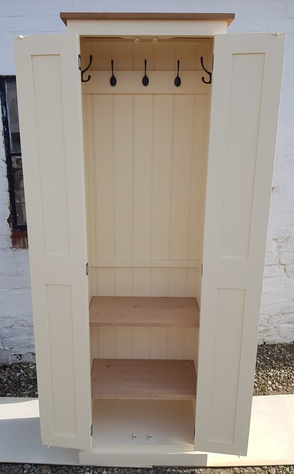 60 cm Hall Utility Room Cloak Room Coat Shoe Storage Cupboard Cheshire Pine and Oak