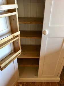 80 cm wide Kitchen Larder Pantry Cupboard - Fully Shelved with Spice Racks