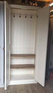 ^2 door Hallway, Utility, Cloak Room Storage Cupboard with Hooks and Shelves (35 cm deep) SIZE VARIATIONS