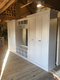 >6 Door COMBINATION Hall, Utility Room, Cloak Room Storage Cupboard with Bench and Coat Rack - 3.5 m wide