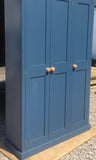 **IN STOCK** One Only - 3 Door Traditional Hall Cloak Room Coat & Shoe Cupboard in STIFFKEY BLUE