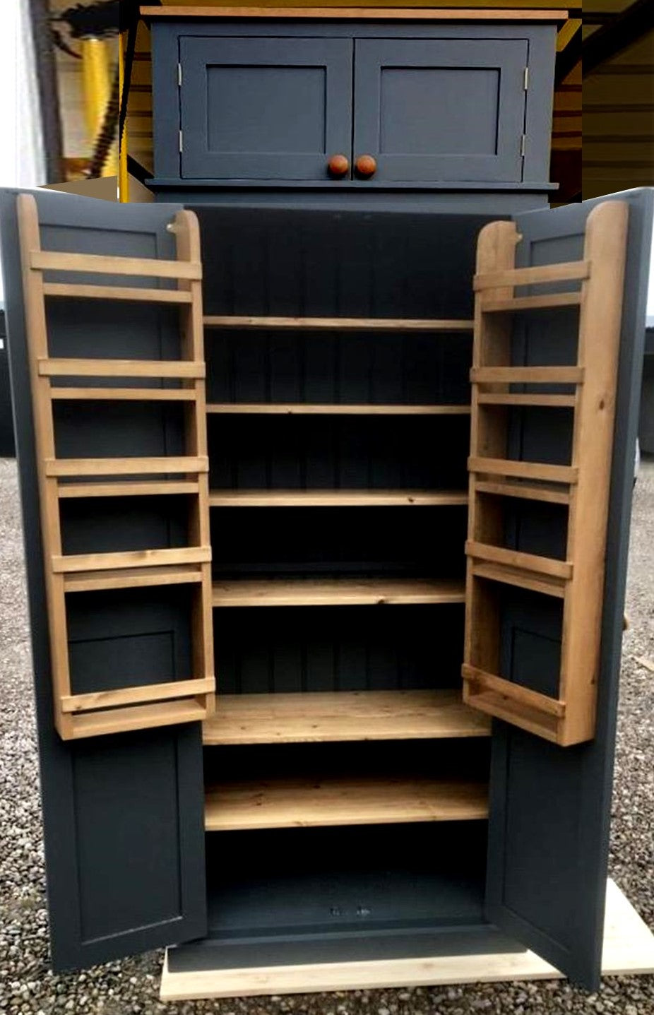 Larder and Hall Cupboard Extra Storage Top Box All width Sizes 45 Cheshire Pine and Oak