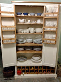 *3 Door Kitchen Larder Pantry with 18 Bottle Wine Rack and Spice Racks (40 cm or 50 cm deep)