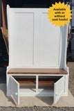 *122 cm wide Hall Bench with Doors (Monks Bench) available with or with-out coat hooks