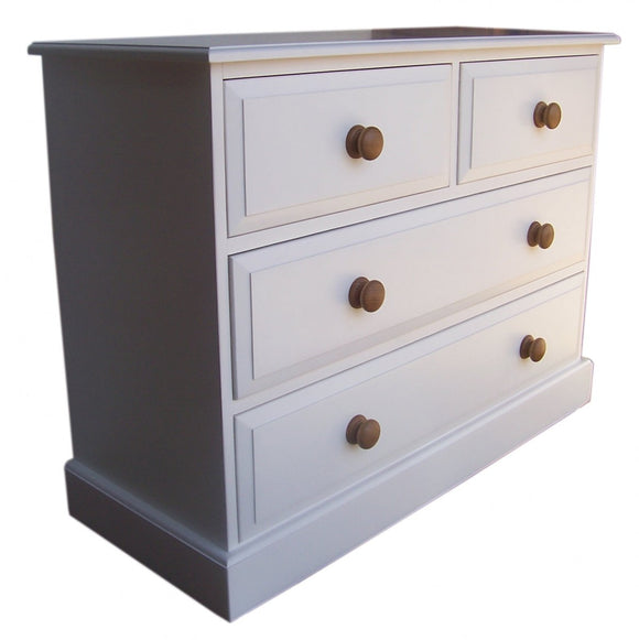 Solid Pine 2 over 2 Chest of Drawers - Narrow 30