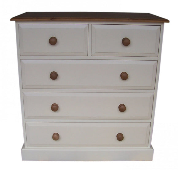 Solid Pine 2 over 3 Chest of Drawers - Narrow 30