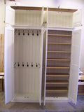 >TRADITIONAL 4 Door Hall Coat & Shoe Storage Cupboard with Extra Top Storage (35 cm deep)
