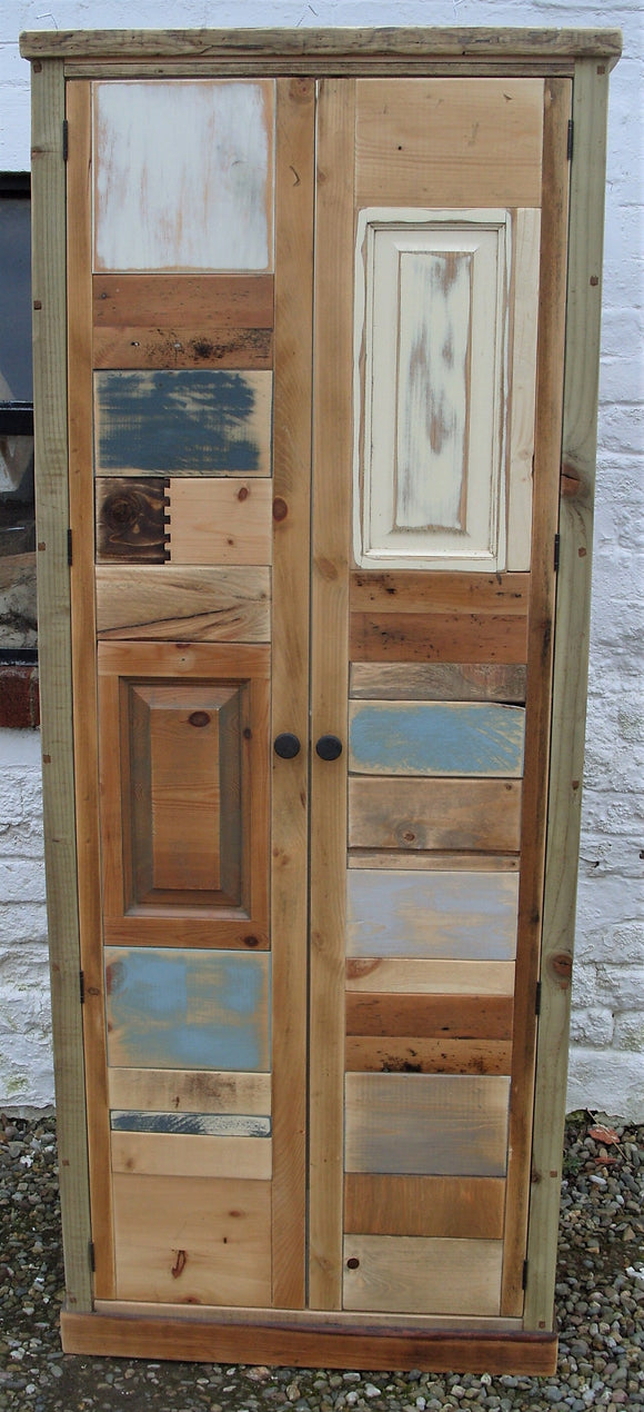 **IN STOCK**BESPOKE Kitchen Larder Pantry Cupboard with Optional Spice Rack, Reclaimed Timber